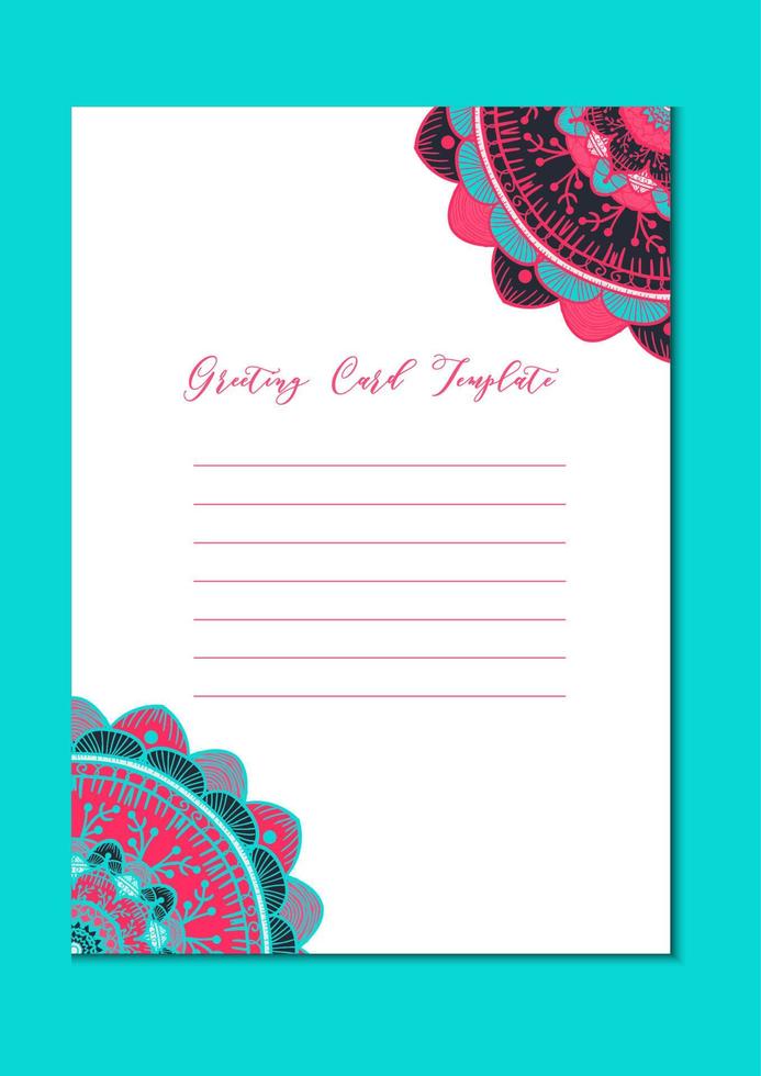 Mandala vintage template card vector