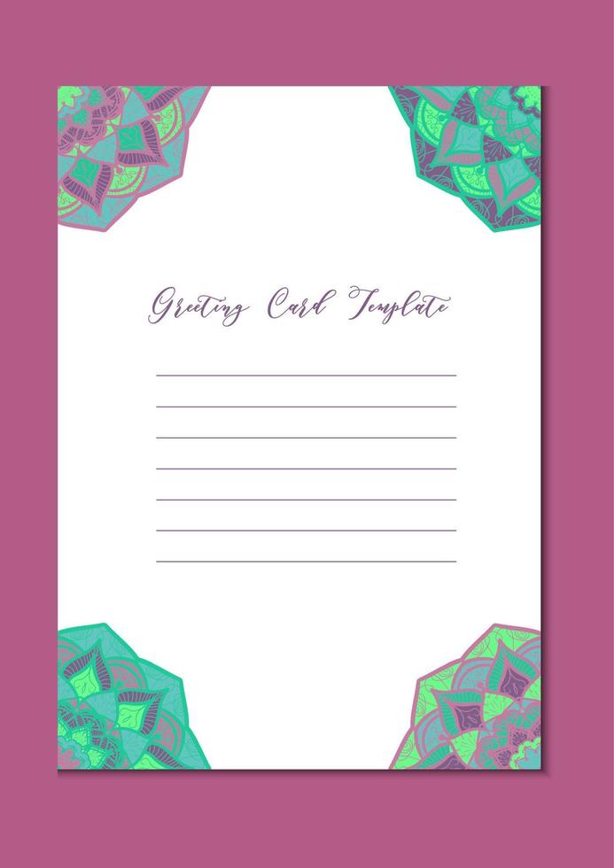 Mandala vintage template card vector