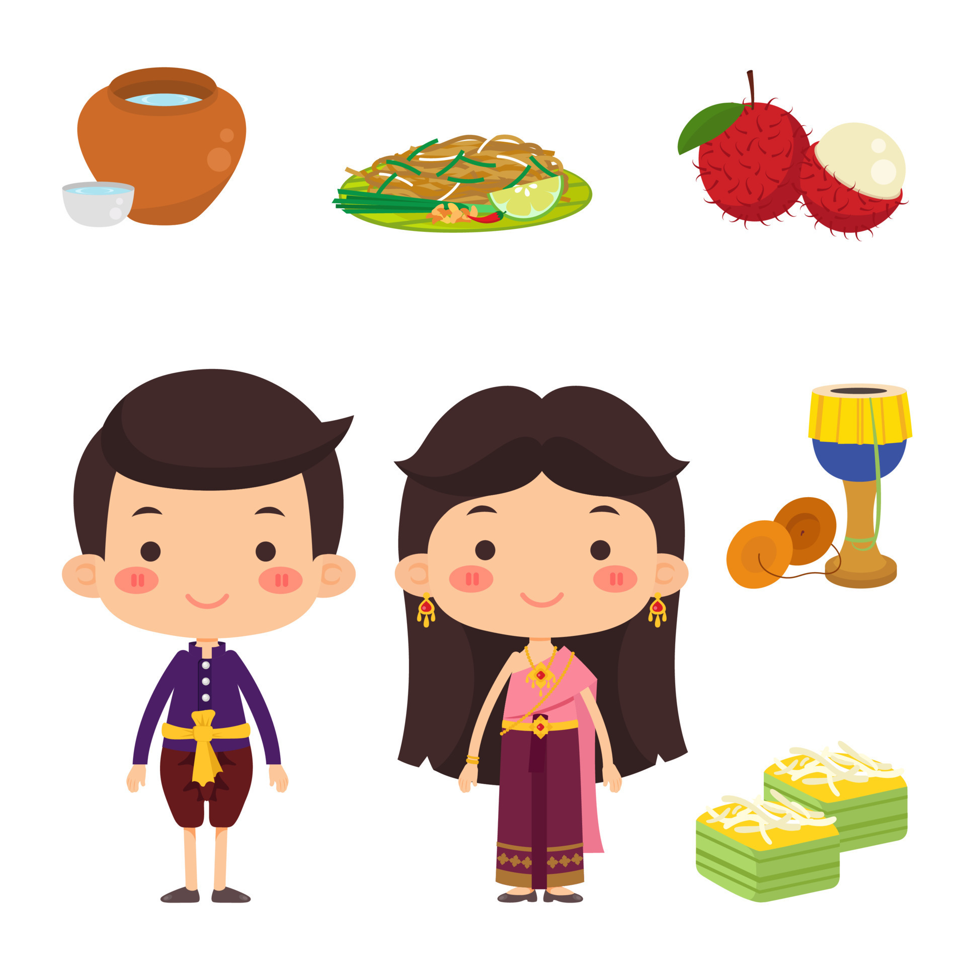 Thai Man And Woman In Traditional Costume 13801229 Vector Art At Vecteezy Thai Man And Woman In Traditional Costume 13801229 Vector Art At Vecteezy