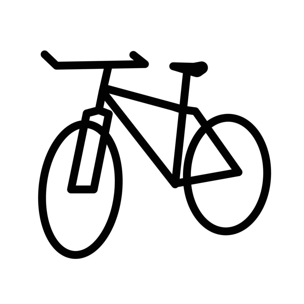 Bicycle fitness or messenger bike line art vector icon for apps and websites