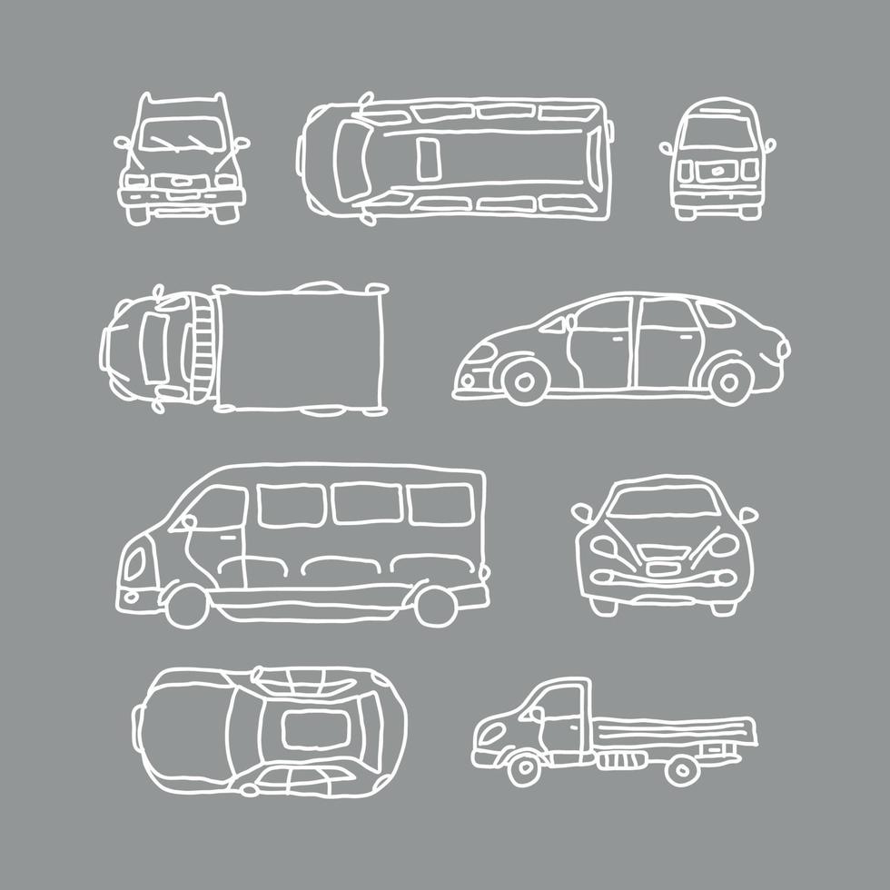 Doodled Vehicles Drawings vector