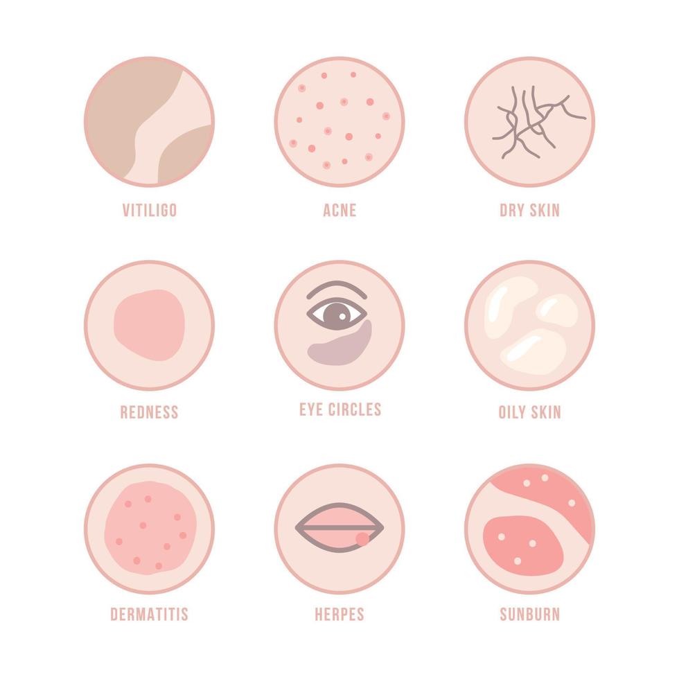 Set of Symbols About Skin Problems vector