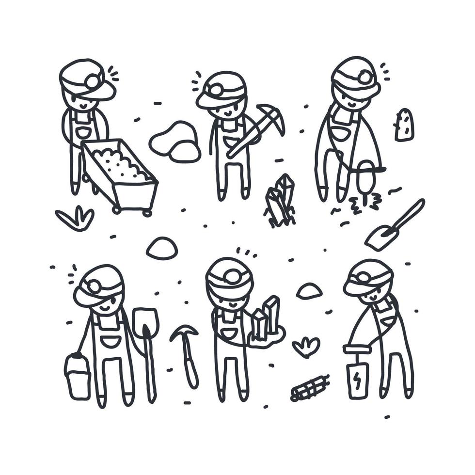 People Working in a Cavern vector