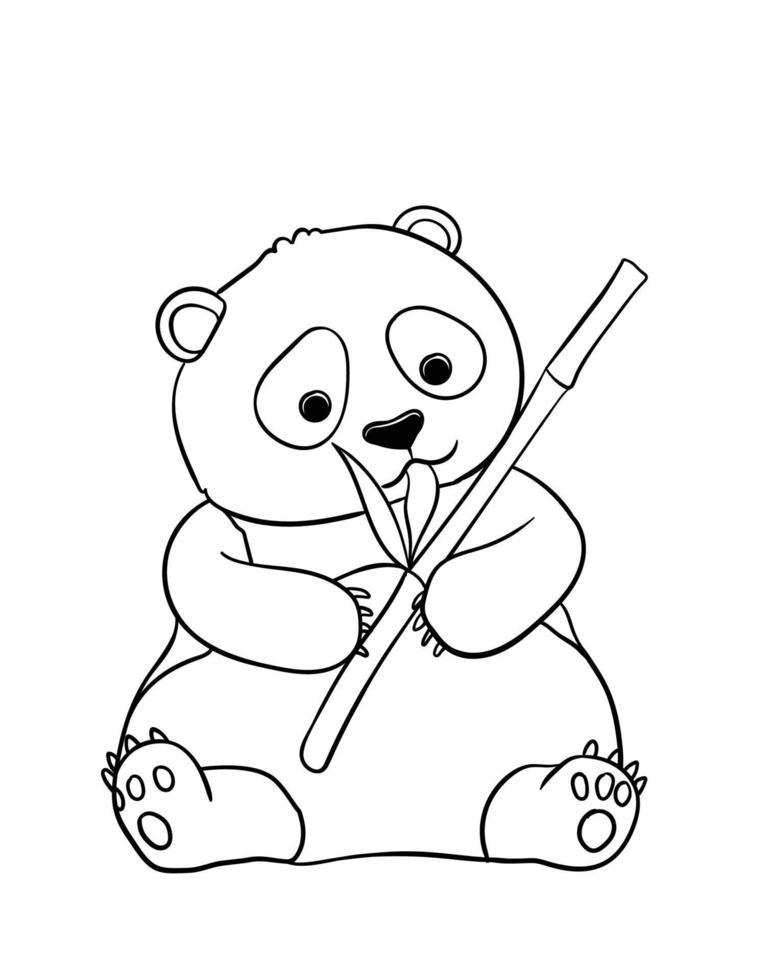 Panda Isolated Coloring Page for Kids vector