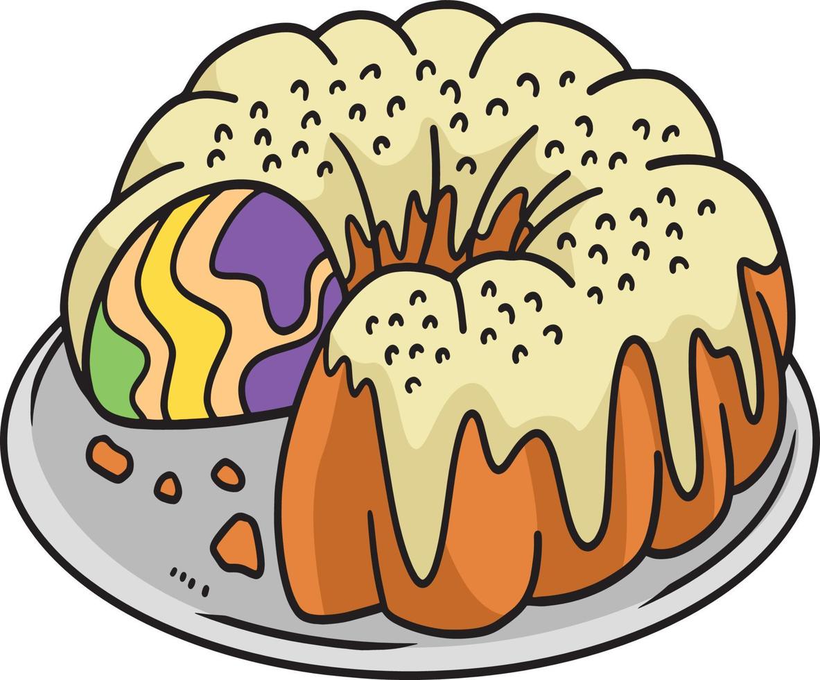 Cake Cartoon Colored Clipart Illustration vector