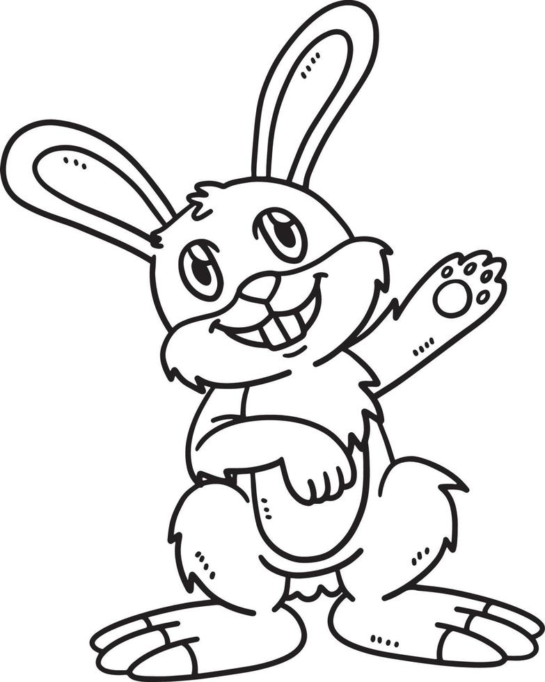 Bunny Standing Isolated Coloring Page for Kids vector