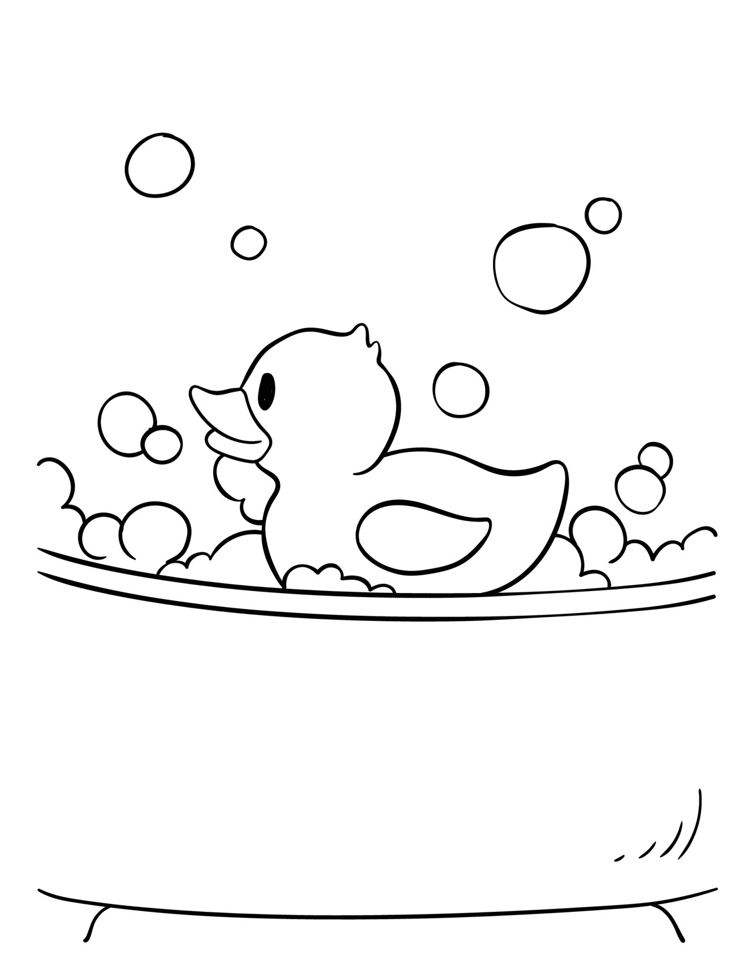 Rubber Duck Isolated Coloring Page for Kids 13801577 Vector Art at Vecteezy
