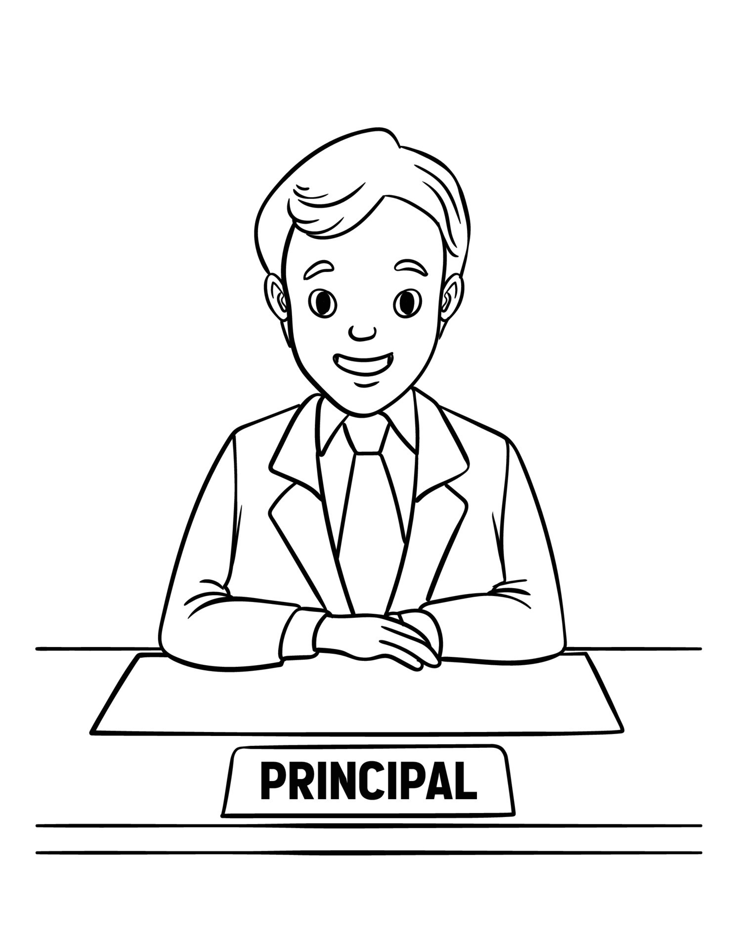 School Principal Isolated Coloring Page For Kids 13801580 Vector Art At 