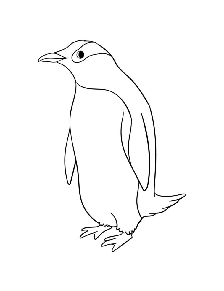 Penguin Isolated Coloring Page for Kids vector