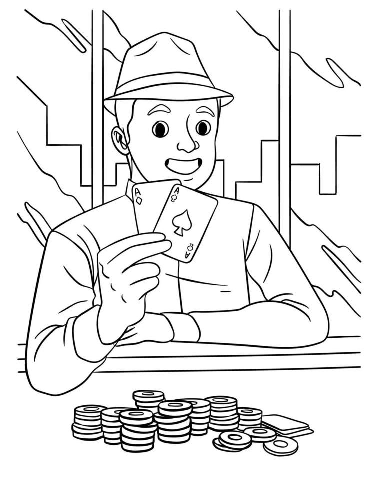 Poker Coloring Page for Kids 13801586 Vector Art at Vecteezy