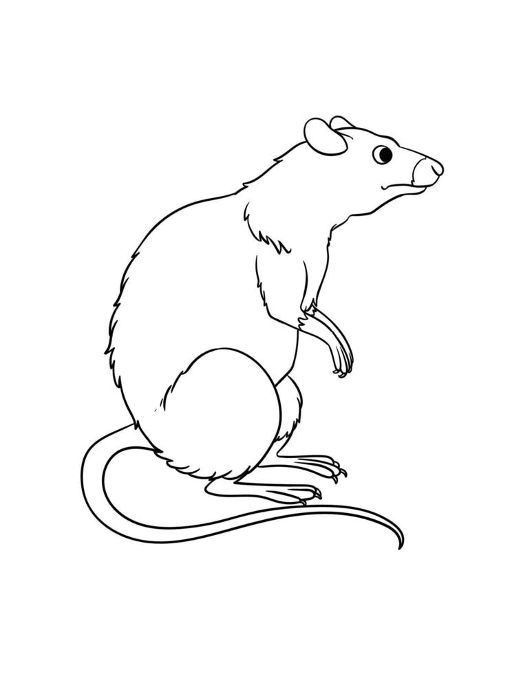 Ratón aislado página para colorear para niños vector