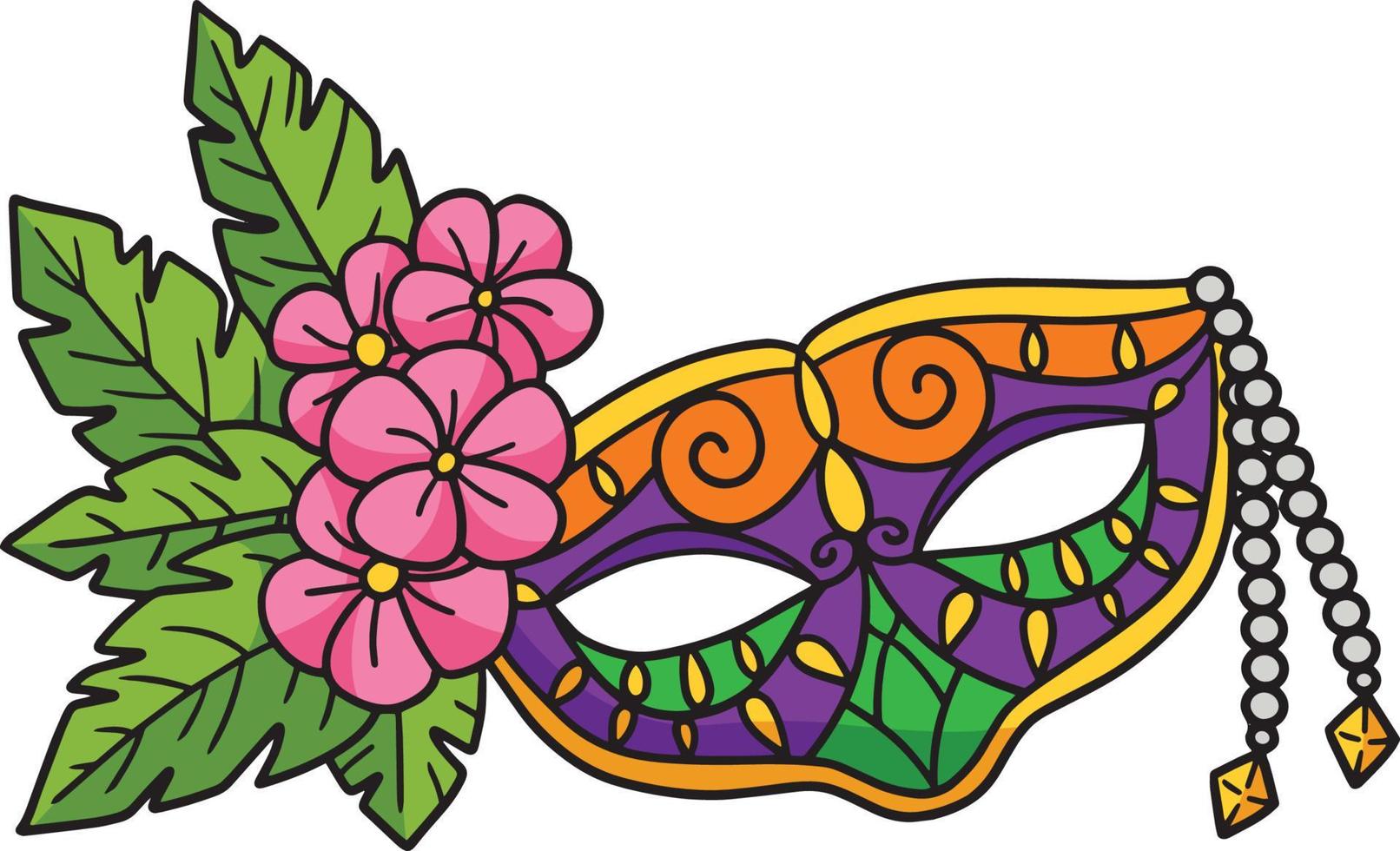 mardi gras mascara cartoon color clipart vector