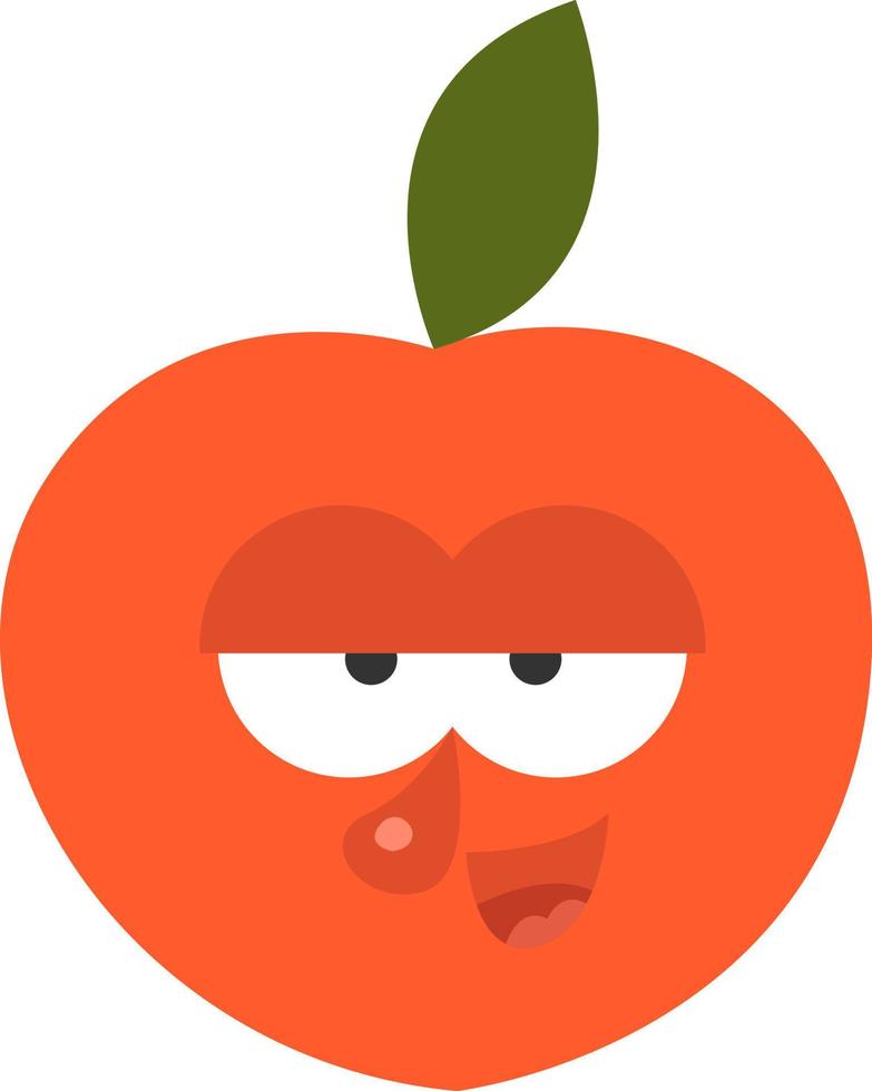 Bored peach, illustration, vector, on a white background. vector