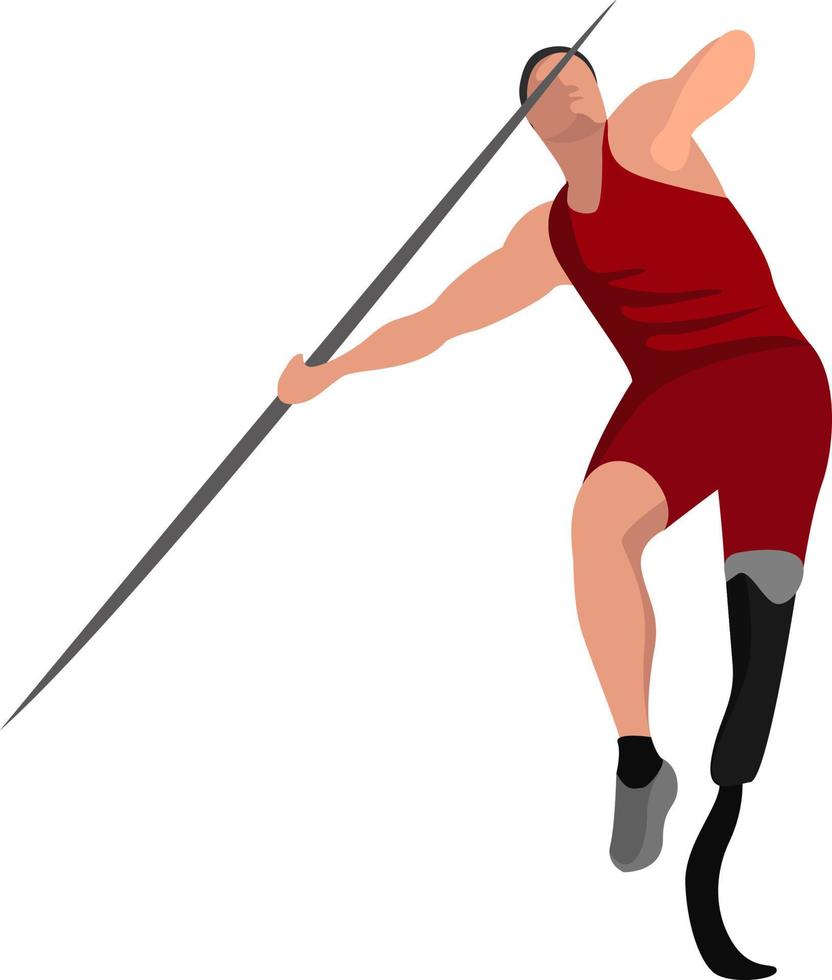 Lanzamiento de lanza deporte, ilustración, vector sobre fondo blanco.
