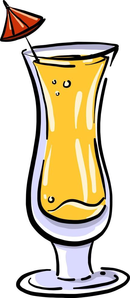 Yellow cocktail, illustration, vector on white background