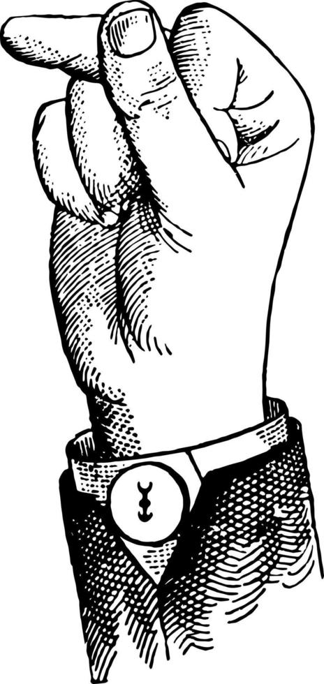Indicated Mid Primary Point Glide, vintage illustration. vector