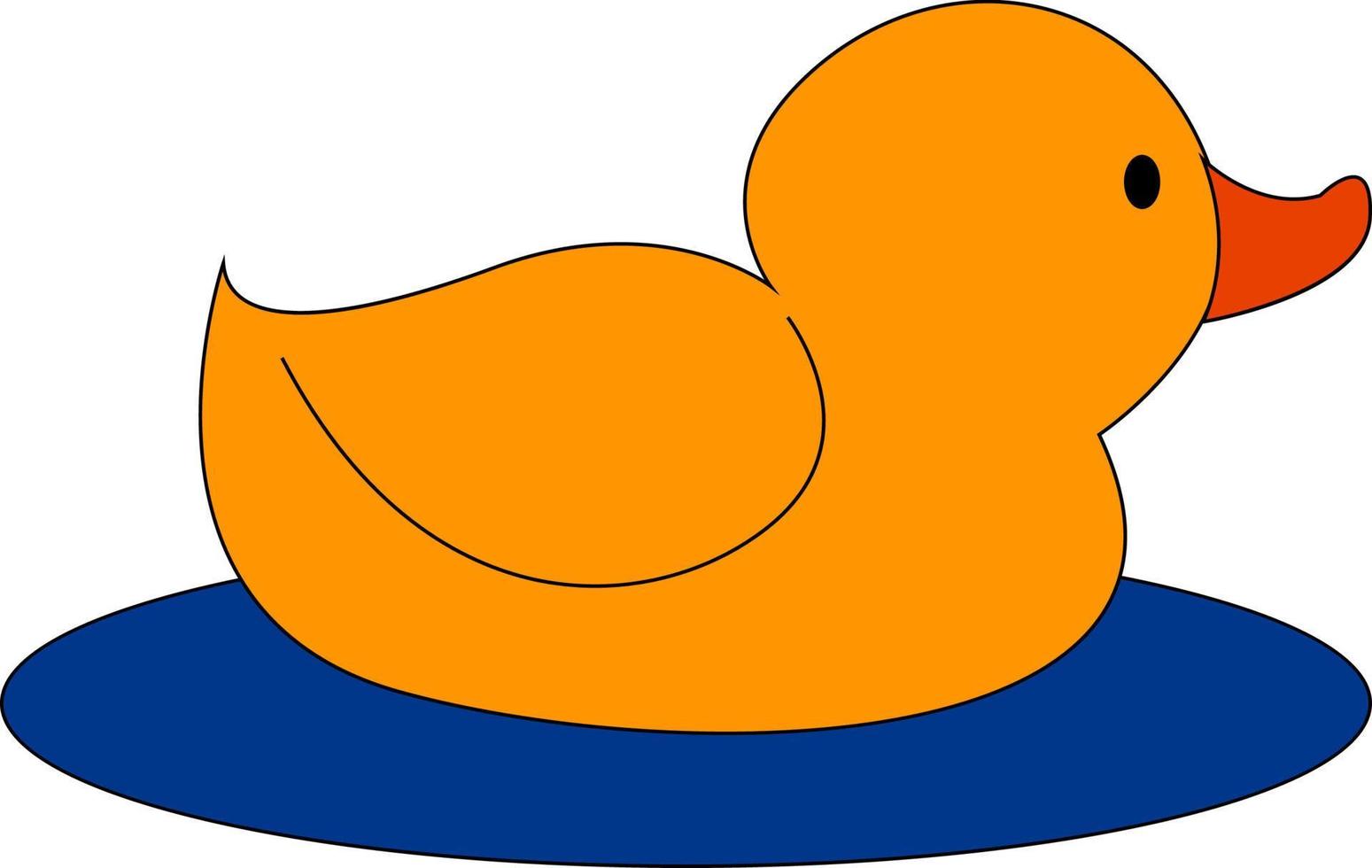 Big rubber duck, illustration, vector on white background