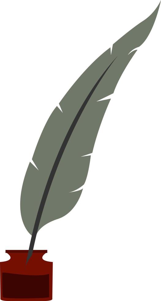 pluma y tinta, ilustración, vector sobre fondo blanco.