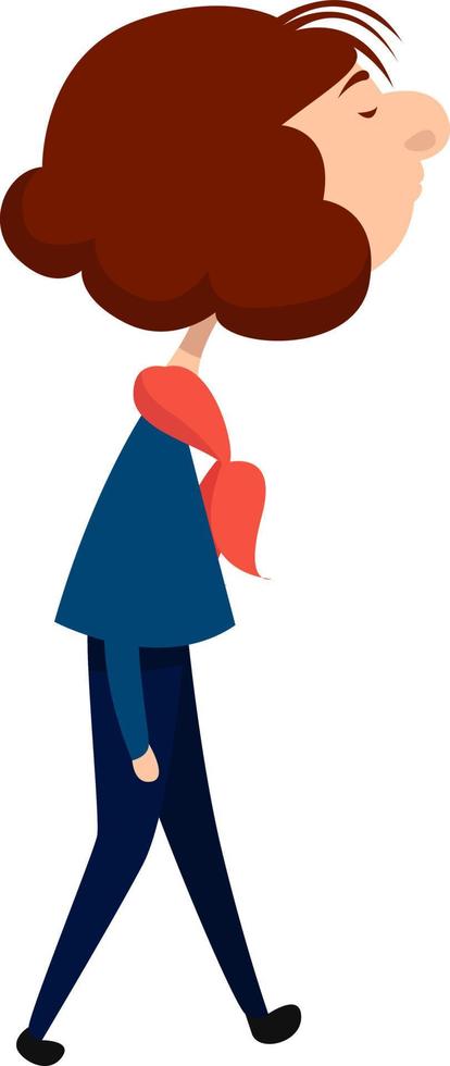 Girl walking ,illustration,vector on white background vector