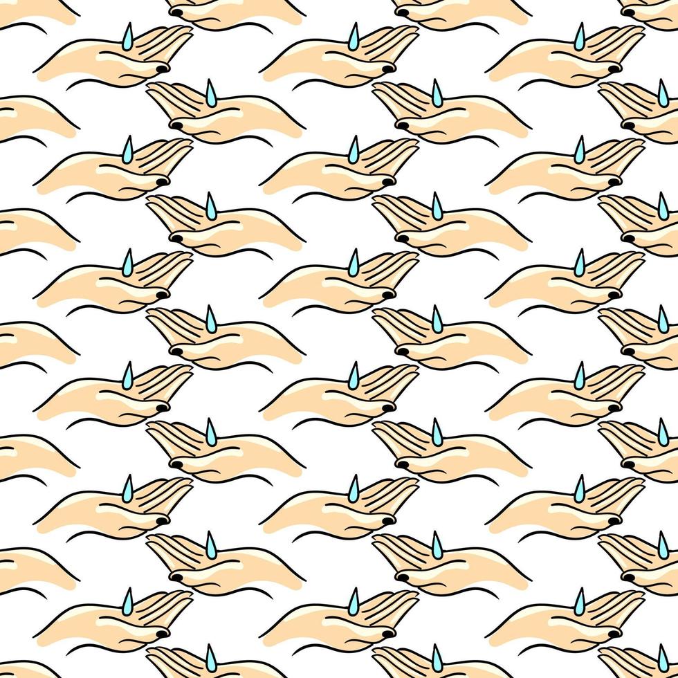 Clean hands pattern, seamless pattern on white background. vector