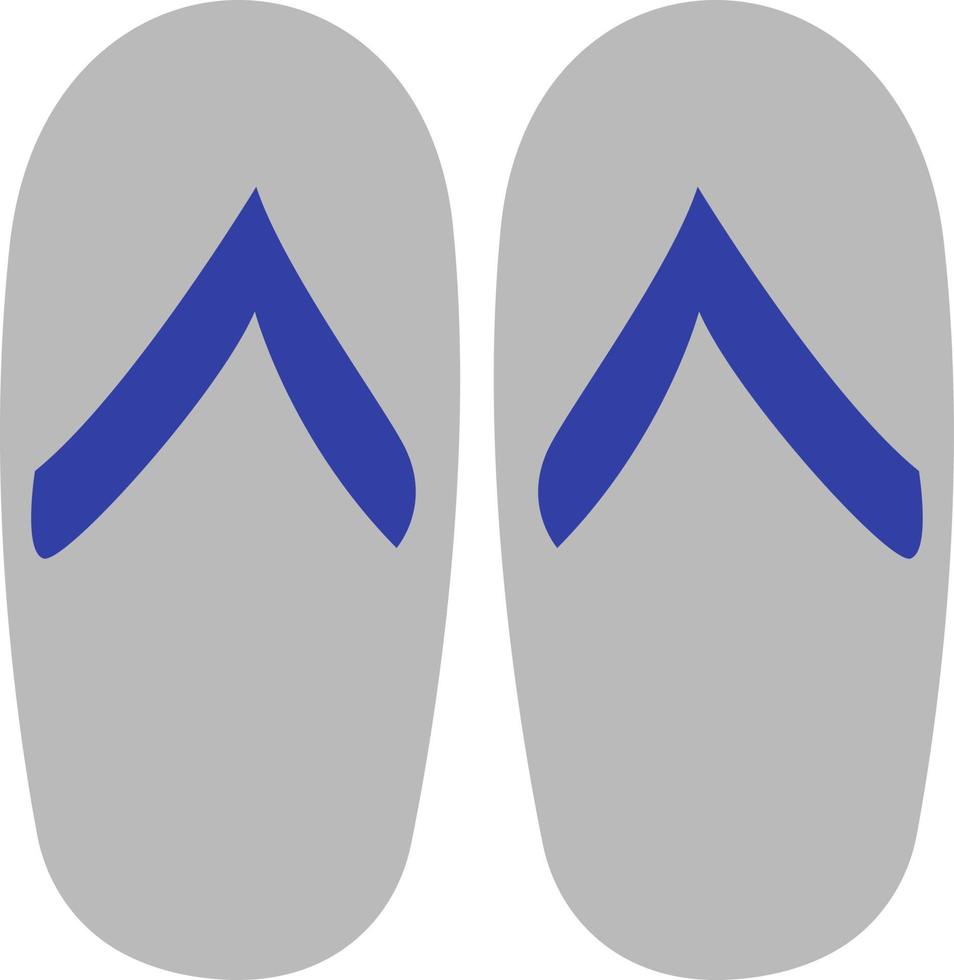 Grey flipflops, illustration, vector, on a white background. vector