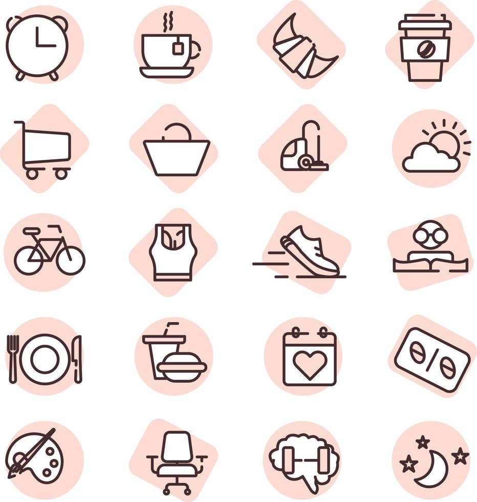 Day plan, illustration, vector on a white background.