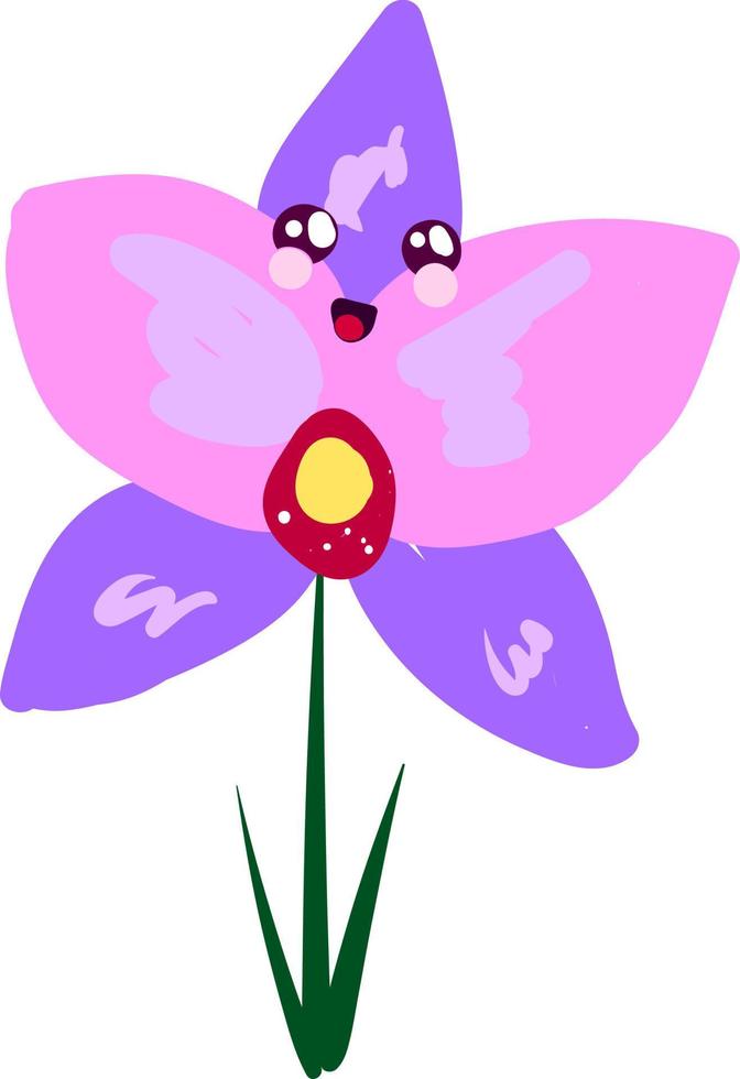 Orchid cute, illustration, vector on white background.