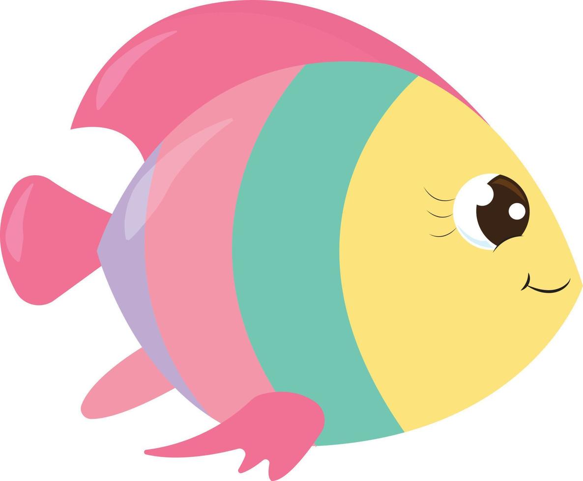 Multicolor fish, illustration, vector on white background.