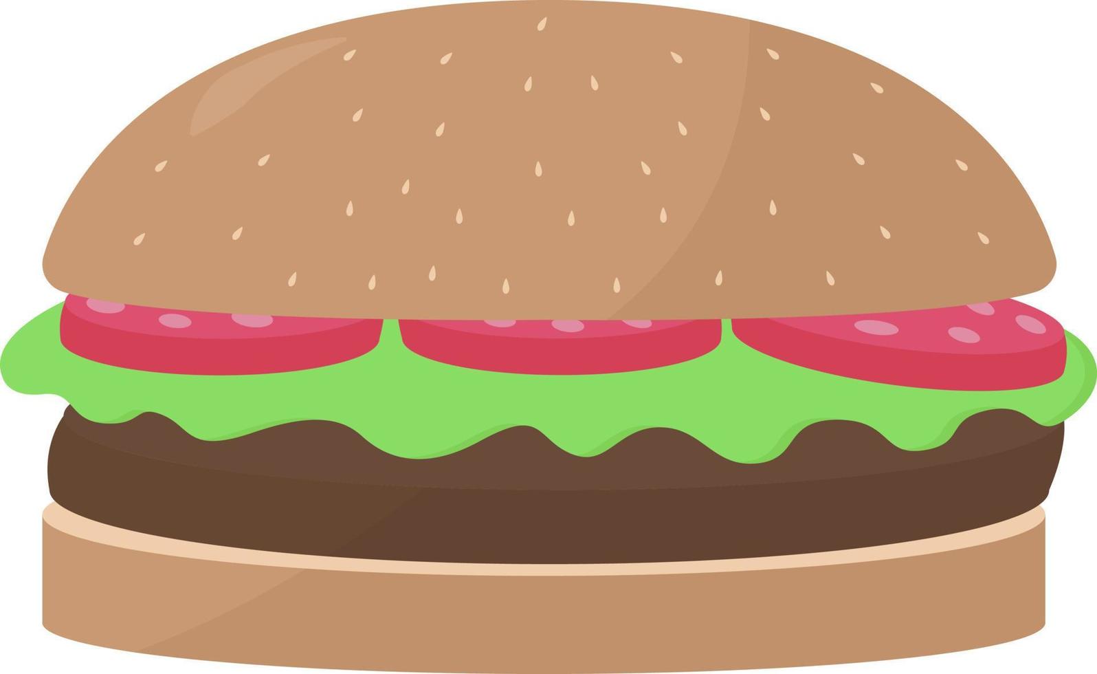 hamburguesa, ilustración, vector sobre fondo blanco