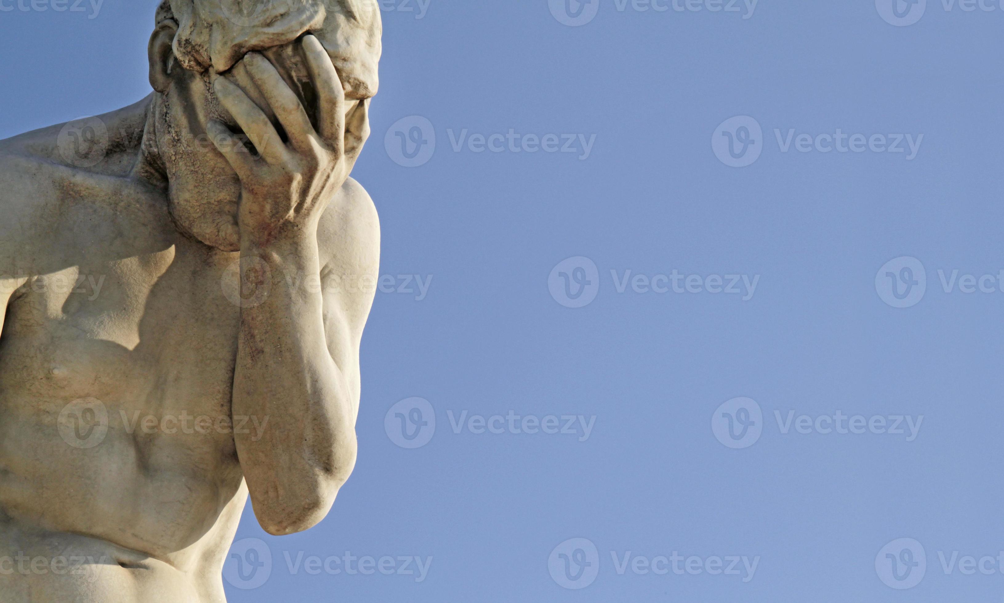 Facepalm a statue with its head in its hand 13802294 Stock Photo at
