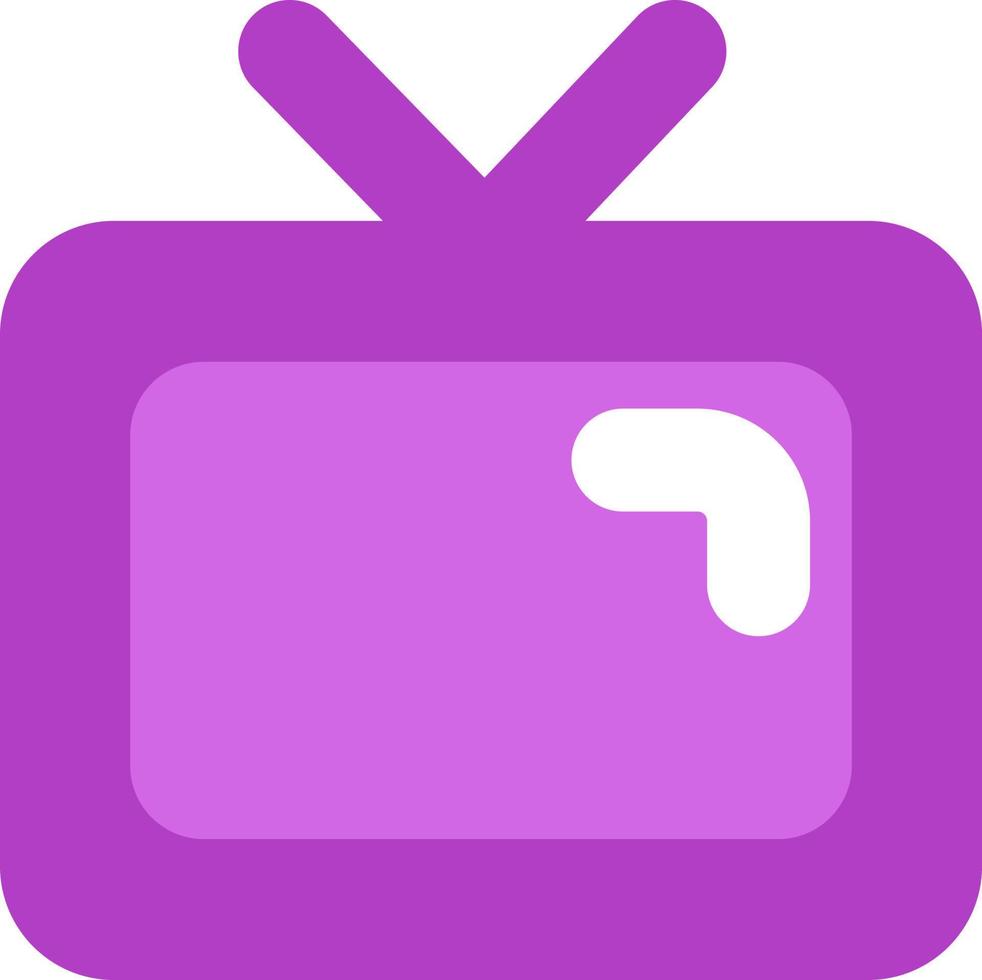 Old purple tv, illustration, vector, on a white background. vector