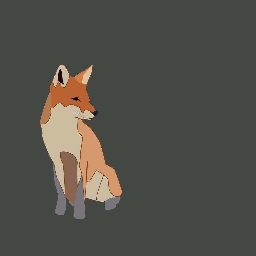 Big fox, illustration, vector on white background.