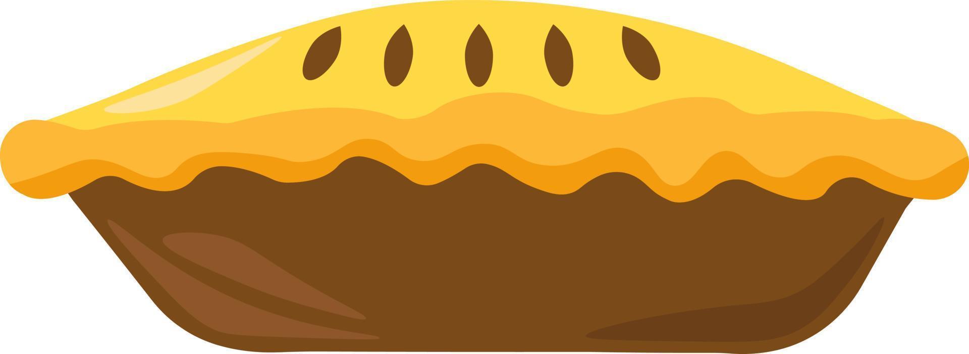 Apple pie, illustration, vector on white background.