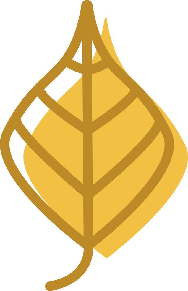 Yellow pointy leaf, illustration, on a white background. vector