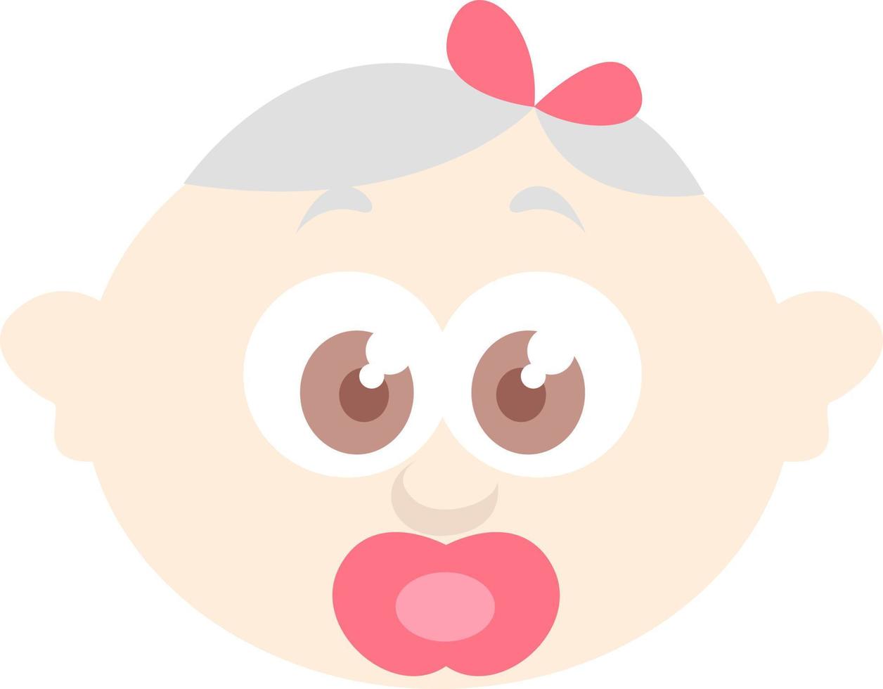 Baby girl with light brown eyes, illustration, on a white background. vector