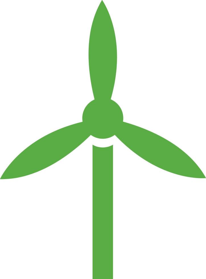 Green wind turbine, illustration, on a white background. vector