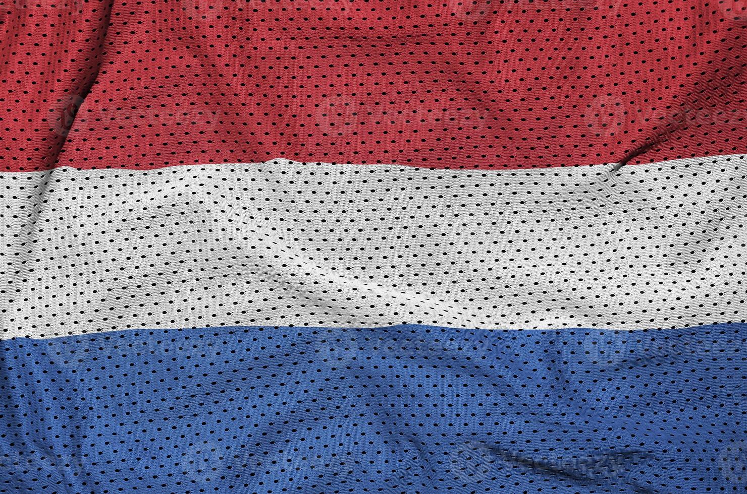 Netherlands flag printed on a polyester nylon sportswear mesh fa photo