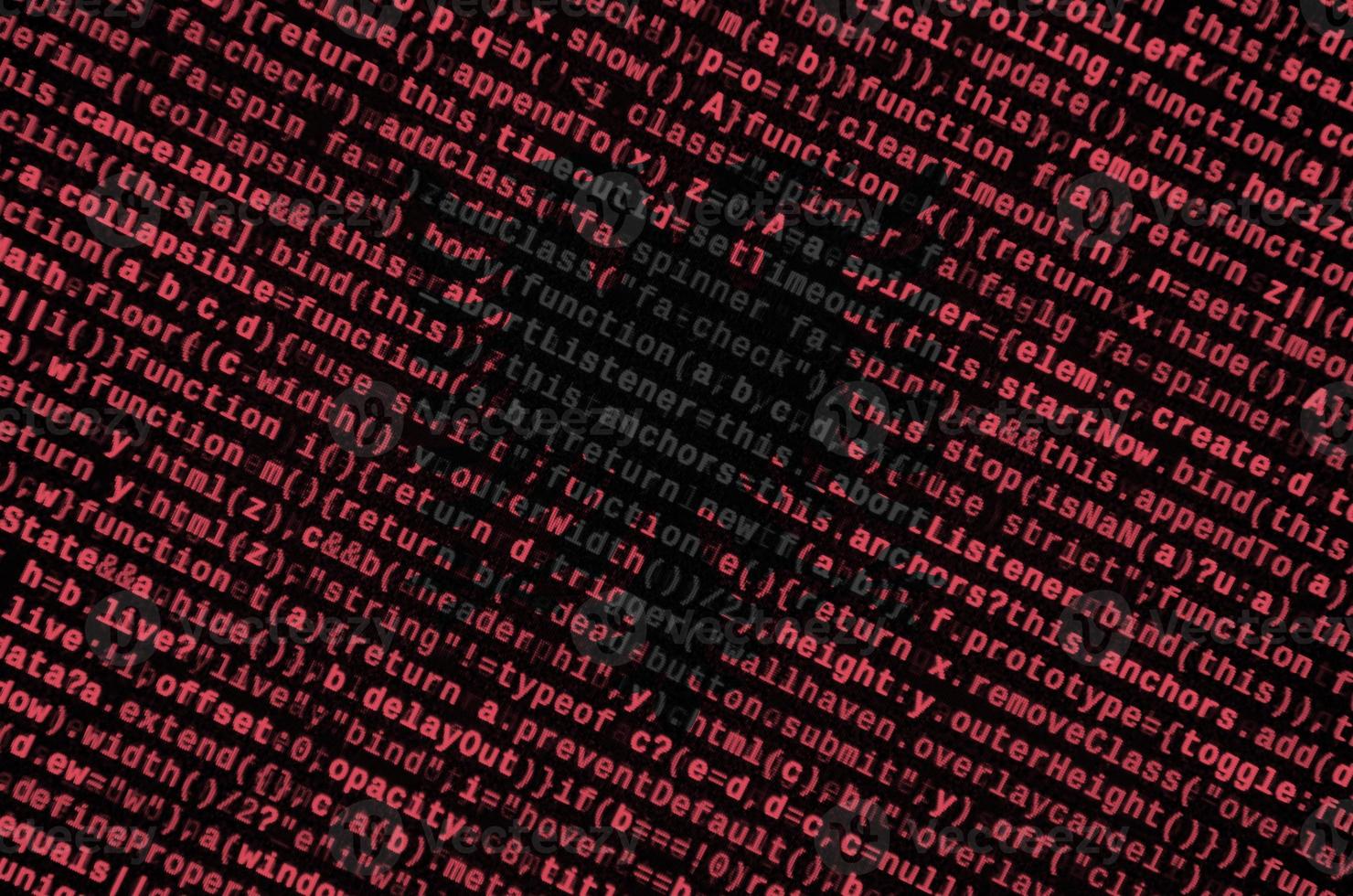 Albania flag is depicted on the screen with the program code. The concept of modern technology and site development photo