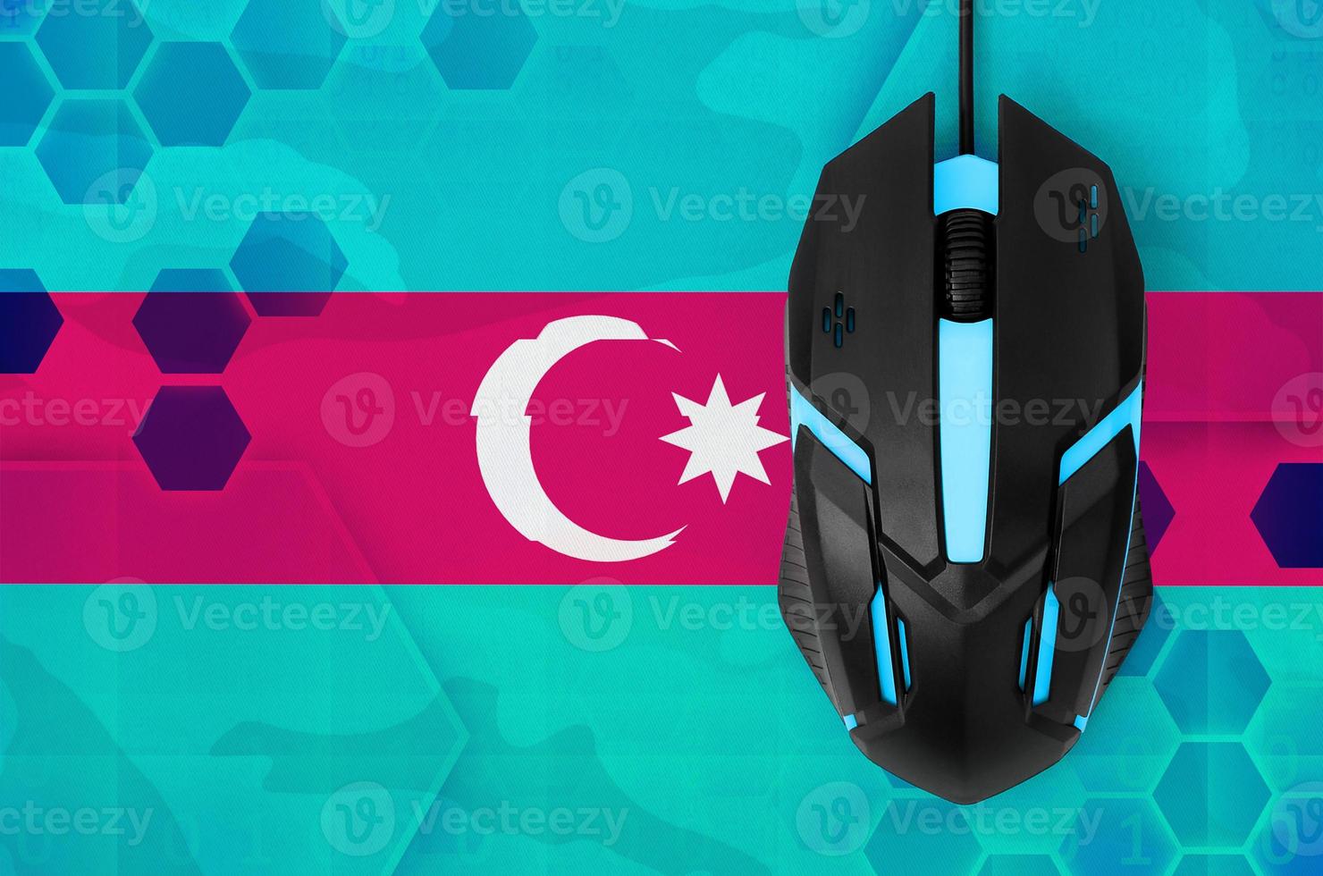 Azerbaijan flag and computer mouse. Concept of country representing e-sports team photo