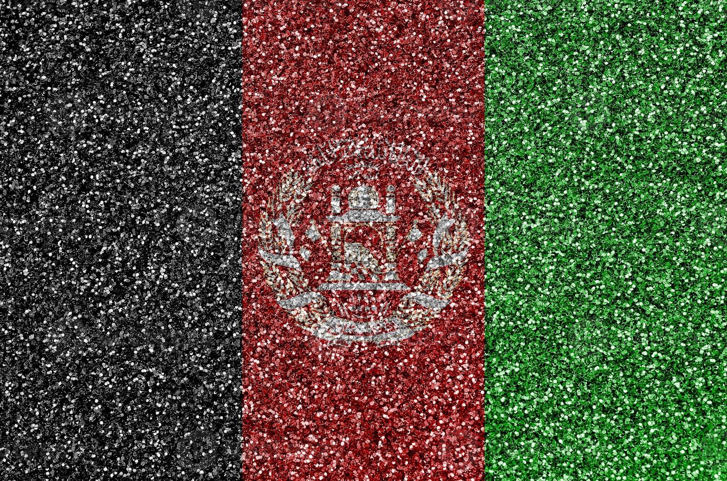 Afghanistan flag depicted on many small shiny sequins. Colorful festival background for party photo