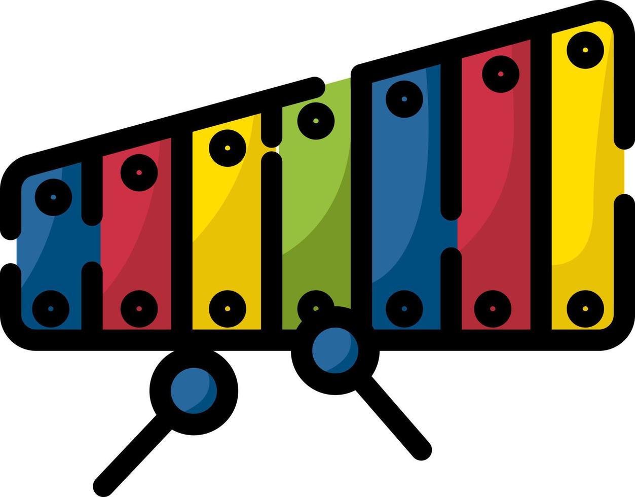 Xylophone toy, illustration, vector on a white background.