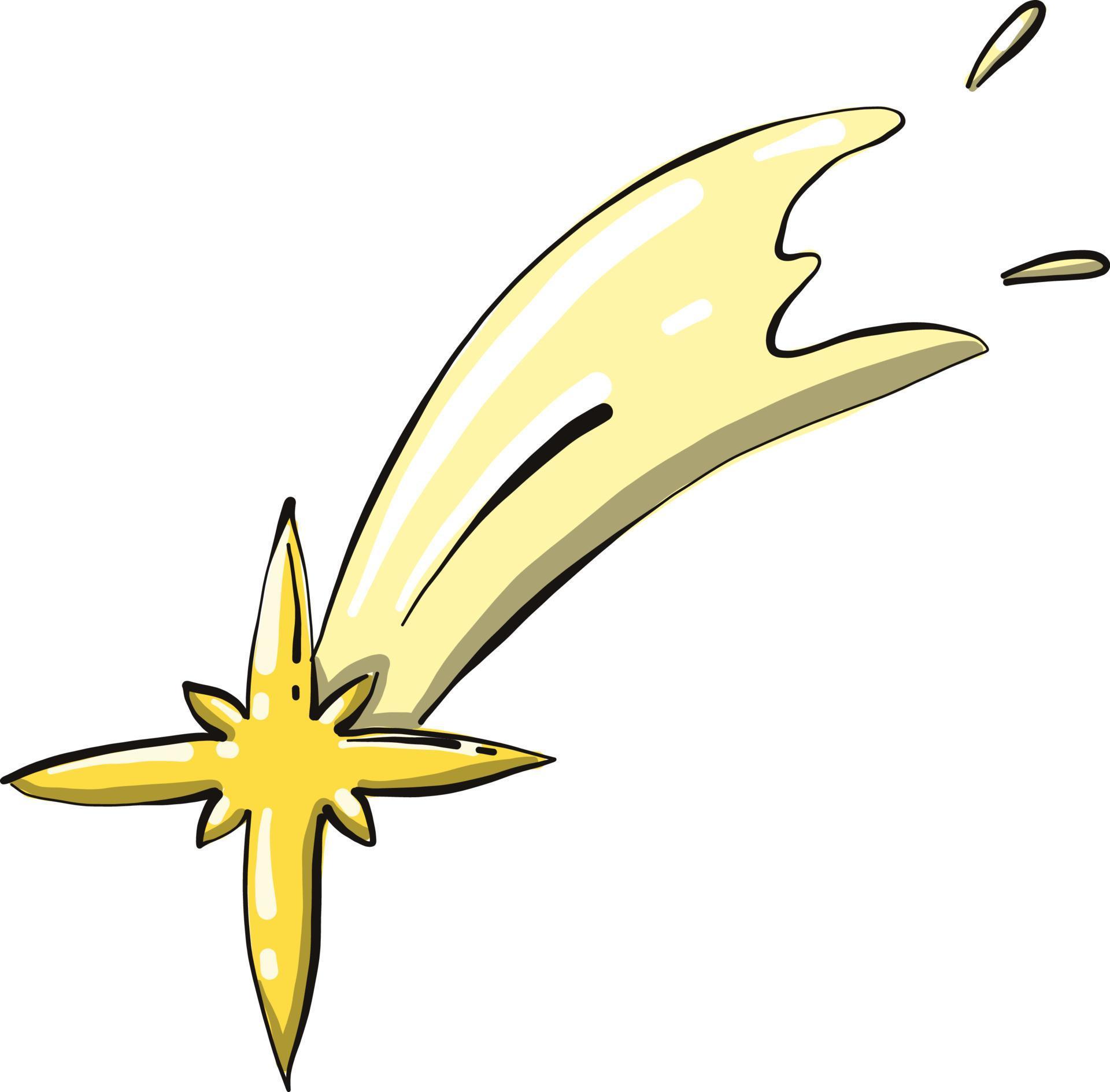 Big shooting star, illustration, vector on white background. 13803870 Vector Art at Vecteezy