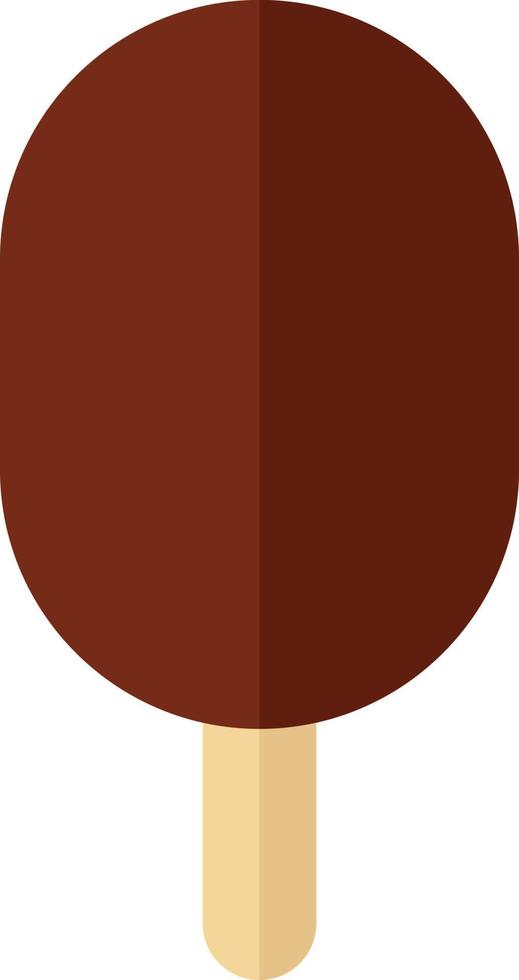 helado de chocolate en un palo, ilustración de icono, vector sobre fondo blanco