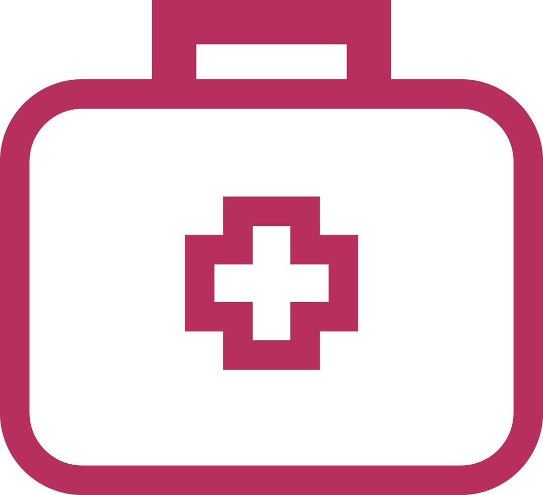 Pink first aid kit, illustration, on a white background. vector