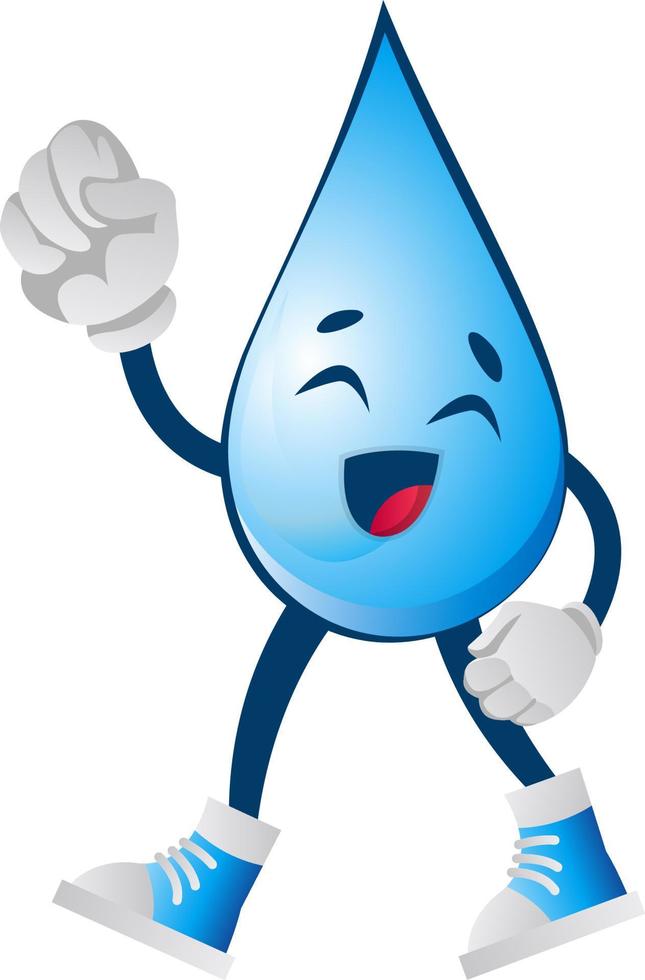 Water drop cheering, illustration, vector on white background.