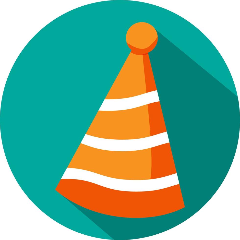 Orange birthday hat, illustration, vector, on a white background. vector