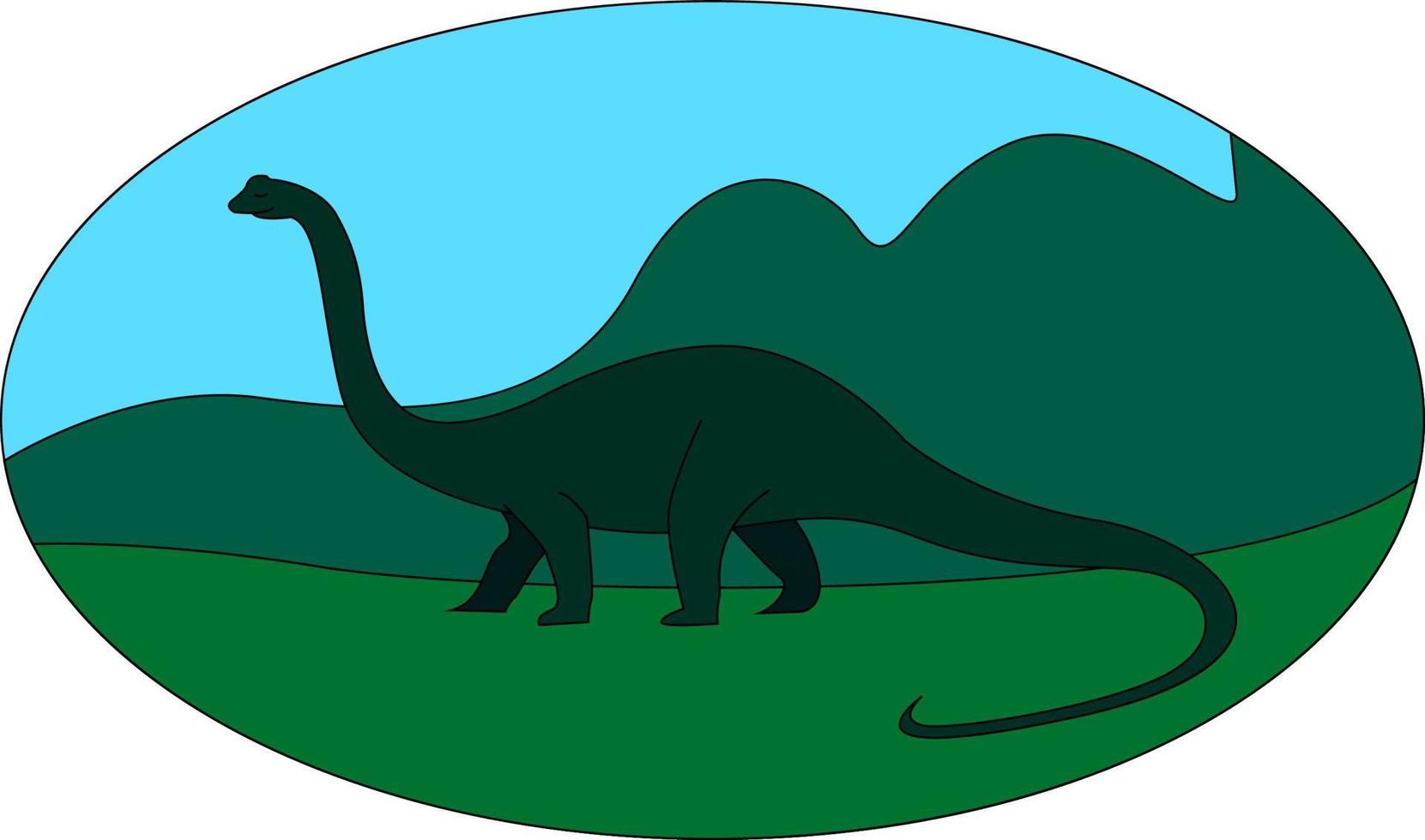 Diplodocus, illustration, vector on white background.