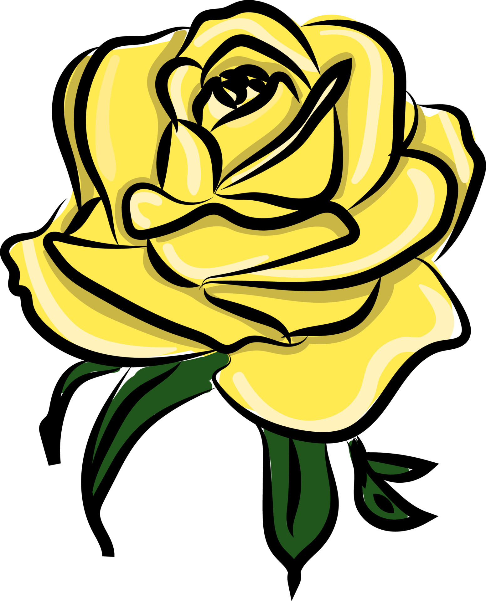 Yellow rose, illustration, vector on white background. 13803963 Vector
