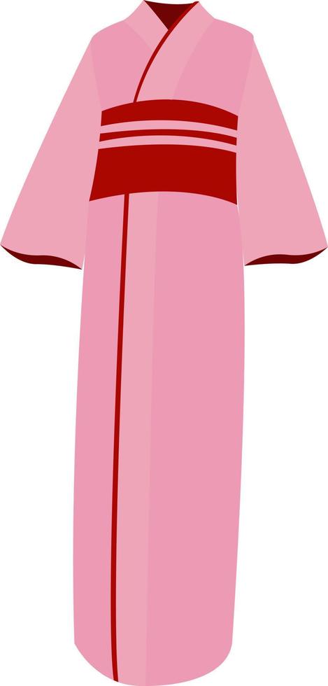 kimono rosa, ilustración, vector sobre fondo blanco.