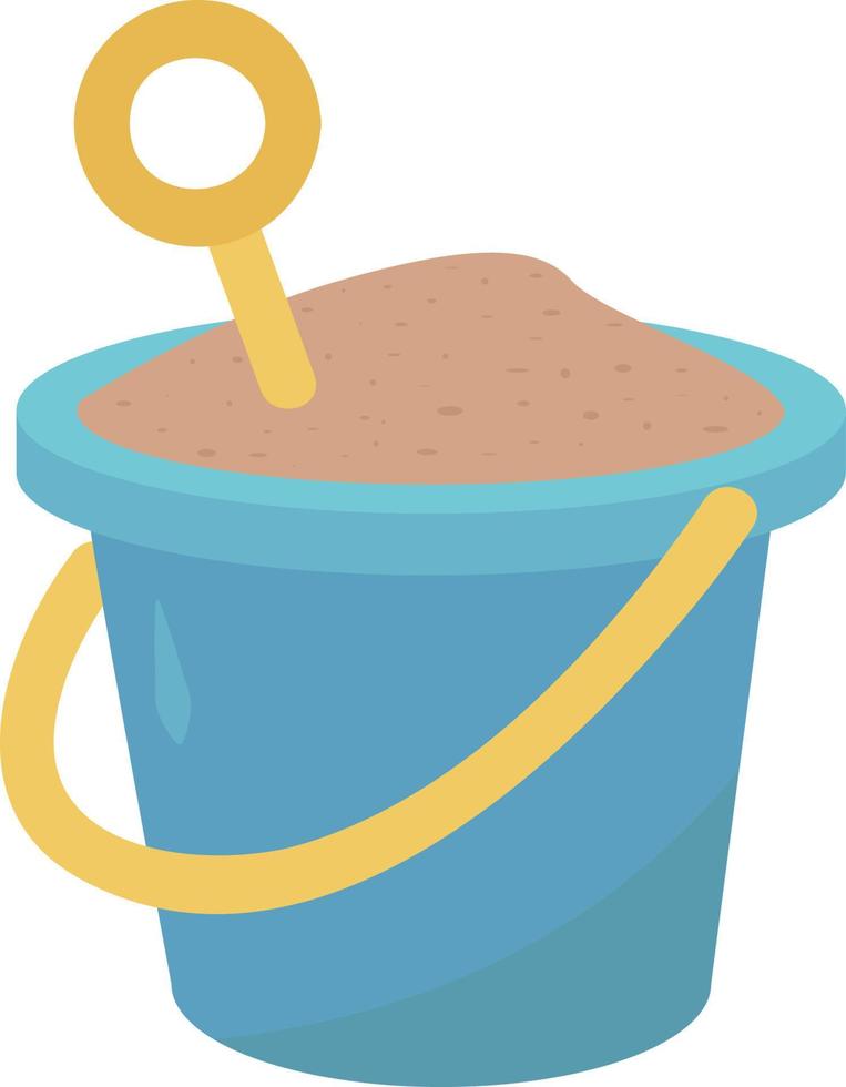 Bucket with sand, illustration, vector on white background